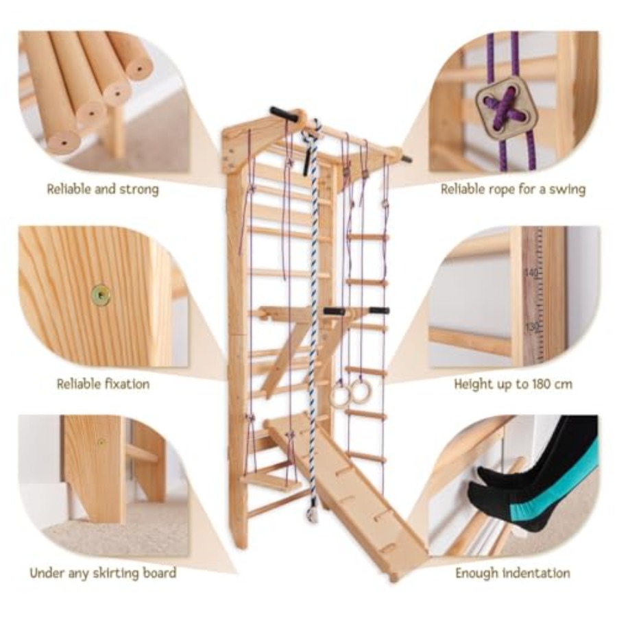 Barres murales d'escalade suéd - Gymnastic Ring Wood avis et prix